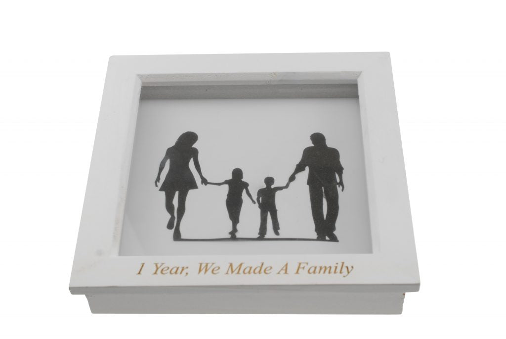 1 Year We Made A Family White Wooden Frame