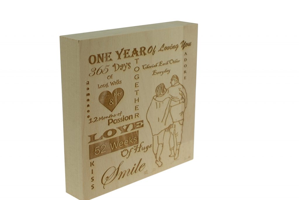 1 Year of Loving You Wooden Block
