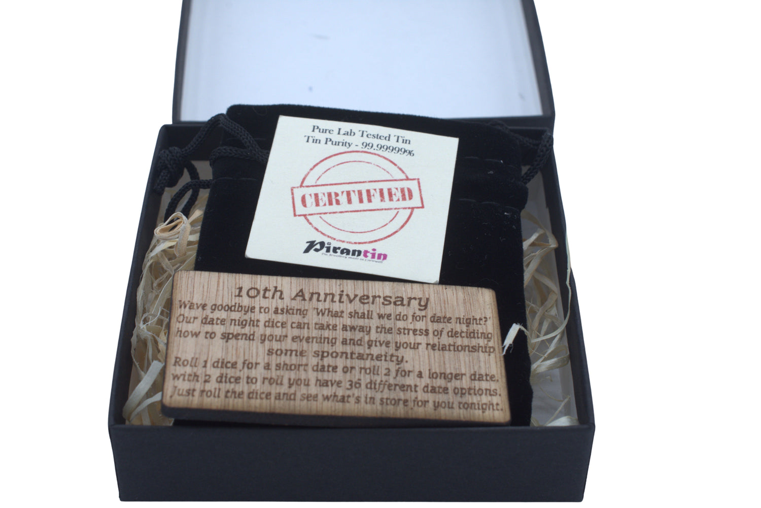 10 Year Anniversary Metal Date Dice