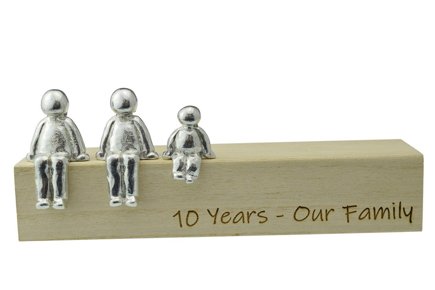 10 Years Our Family - Tin Sculpture Figurines 10th Anniversary Decoration