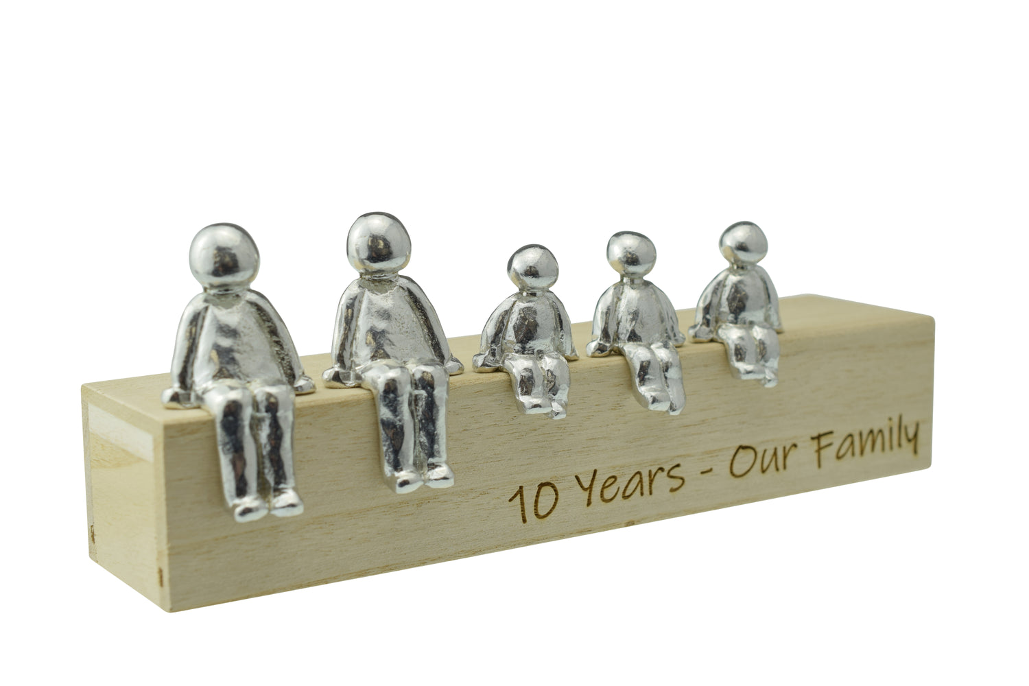 10 Years Our Family - Tin Sculpture Figurines 10th Anniversary Decoration