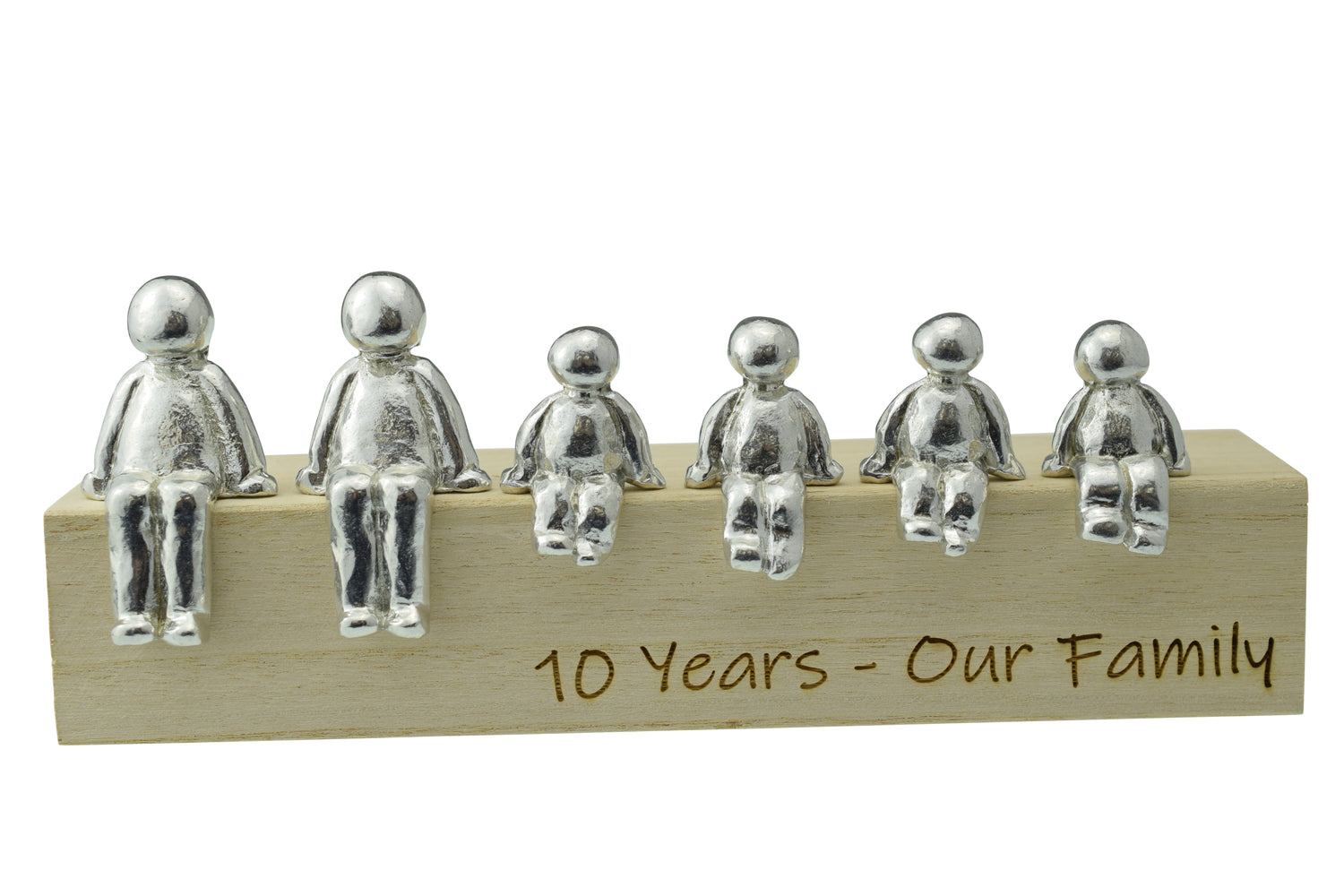 10 Years Our Family - Tin Sculpture Figurines 10th Anniversary Decoration