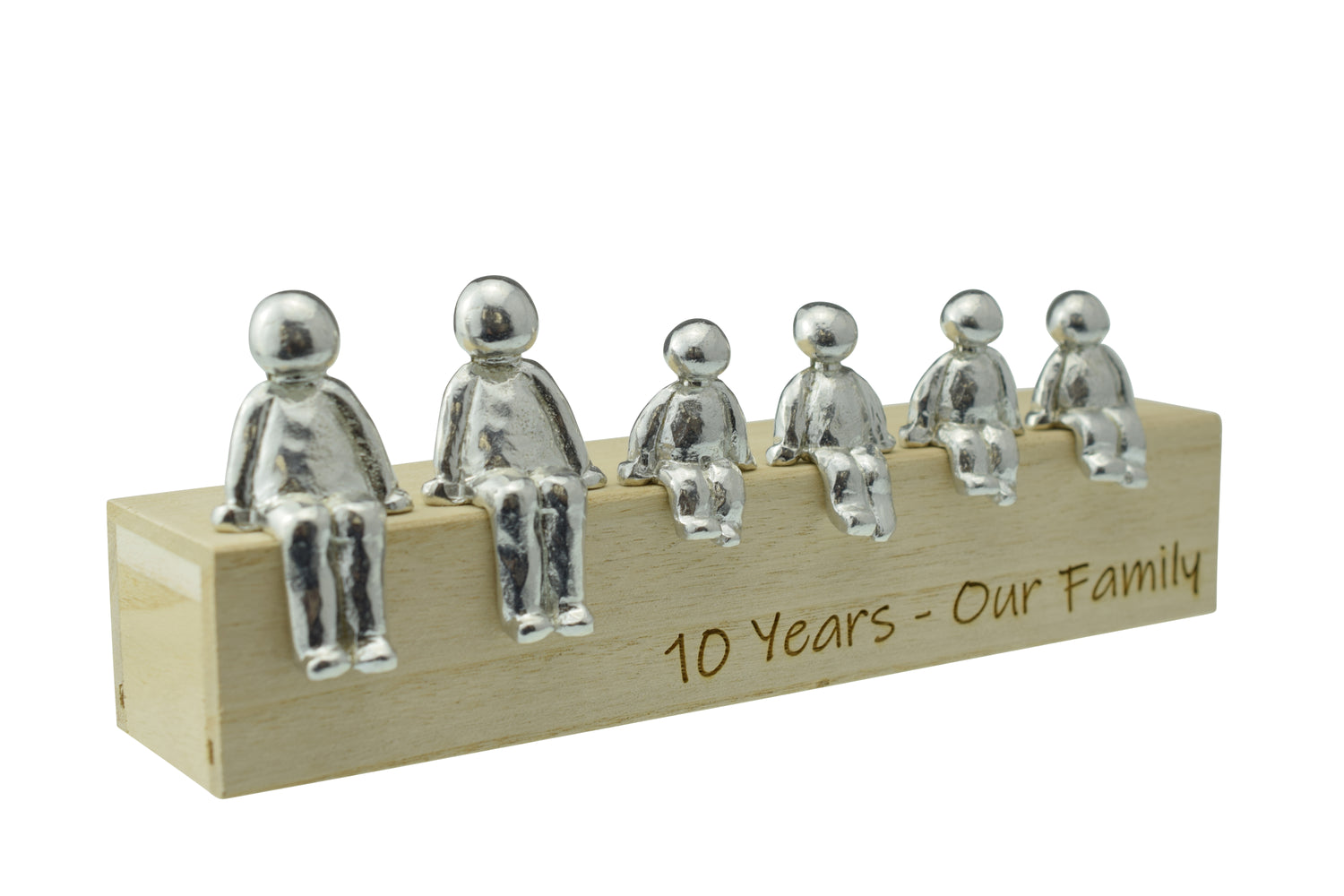 10 Years Our Family - Tin Sculpture Figurines 10th Anniversary Decoration
