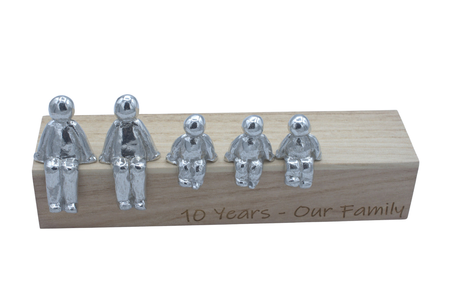 10 Years Our Family - Tin Sculpture Figurines 10th Anniversary Decoration