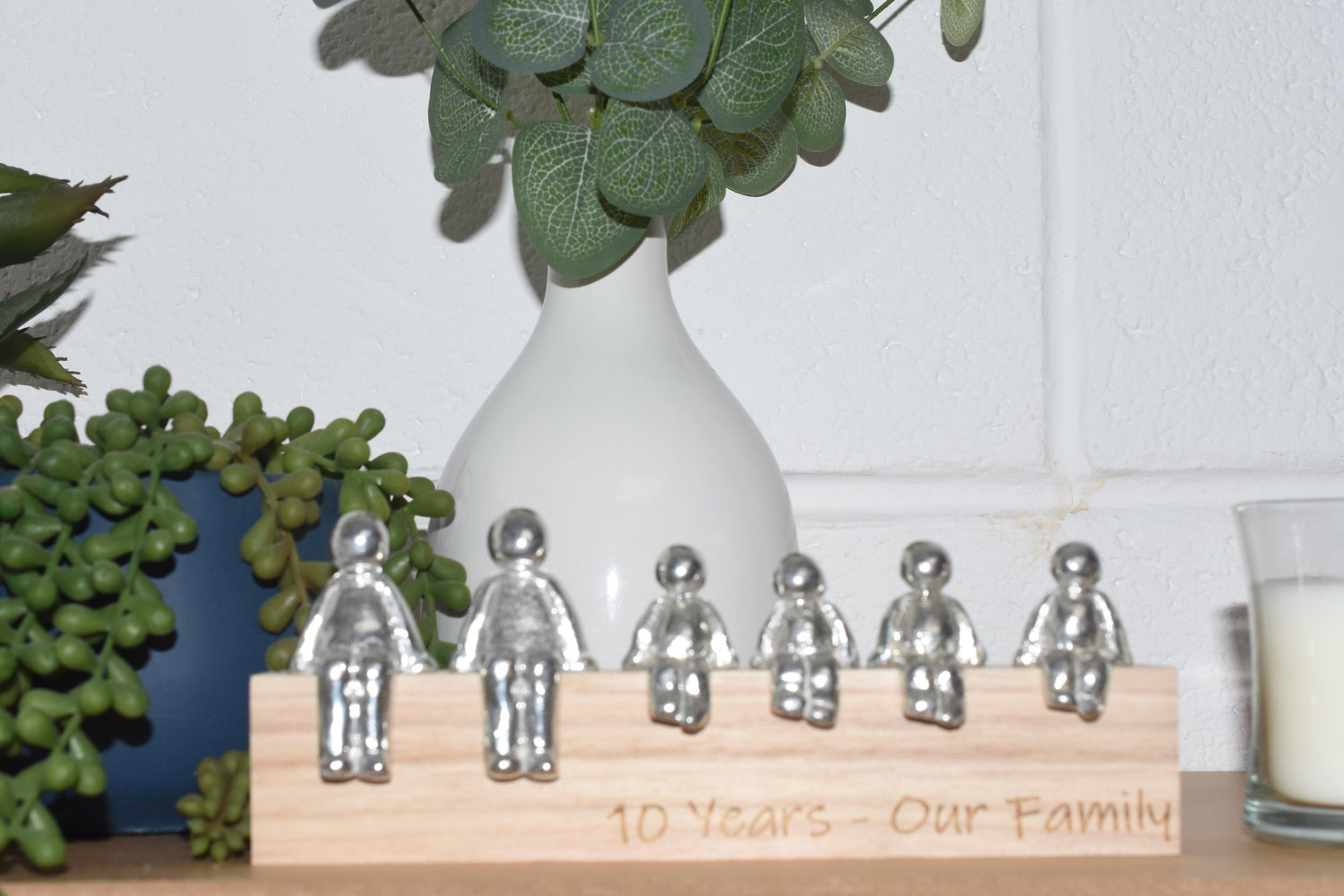 10 Years Our Family - Tin Sculpture Figurines 10th Anniversary Decoration