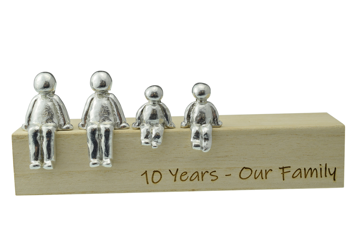 10 Years Our Family - Tin Sculpture Figurines 10th Anniversary Decoration