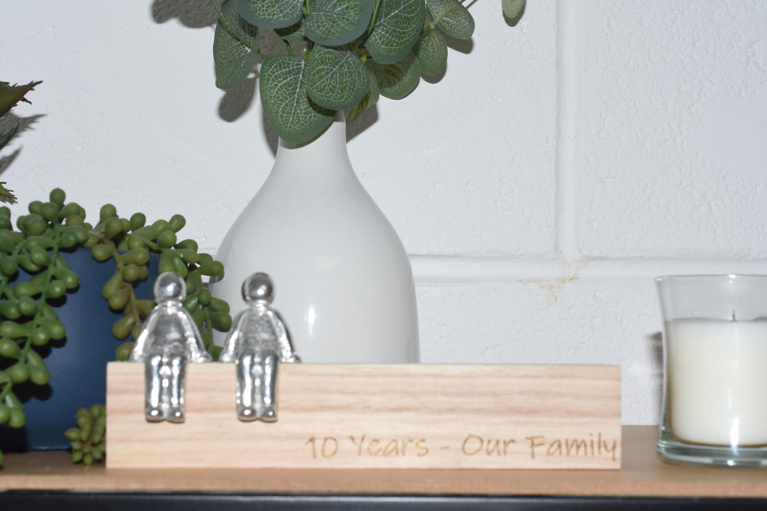 10 Years Our Family - Tin Sculpture Figurines 10th Anniversary Decoration