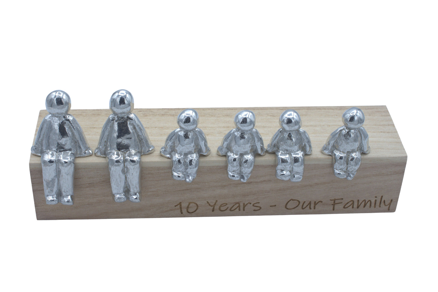 10 Years Our Family - Tin Sculpture Figurines 10th Anniversary Decoration