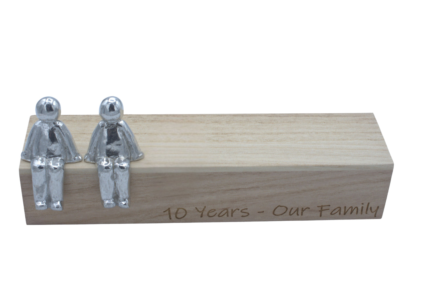 10 Years Our Family - Tin Sculpture Figurines 10th Anniversary Decoration