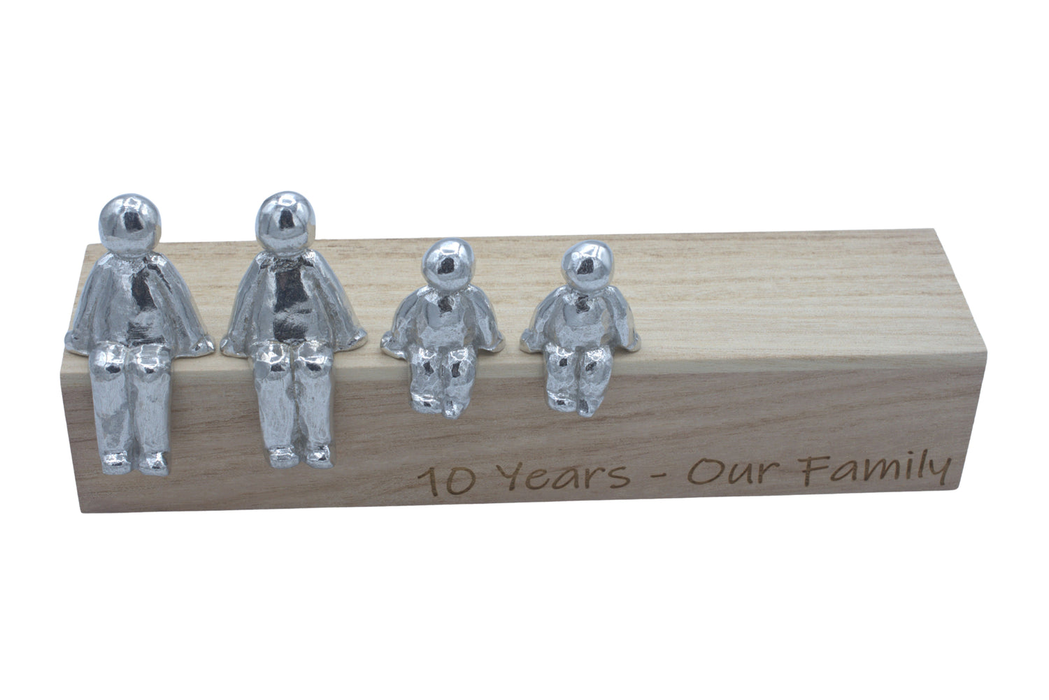 10 Years Our Family - Tin Sculpture Figurines 10th Anniversary Decoration