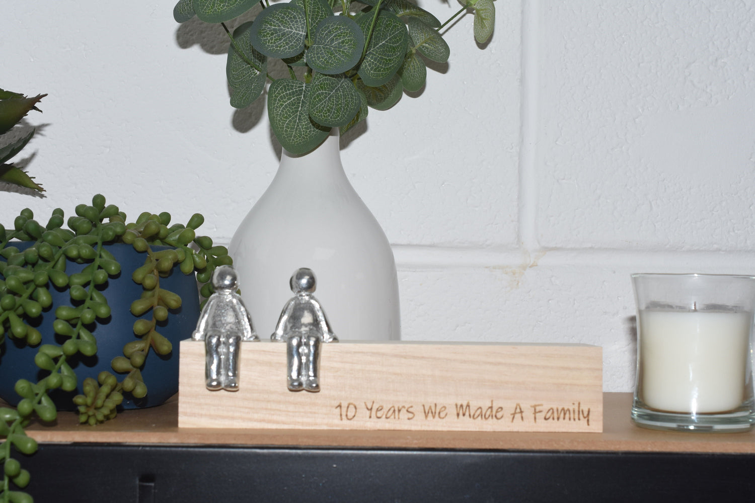 10 Years We Made a Family Anniversary - Tin Sculpture Figurines