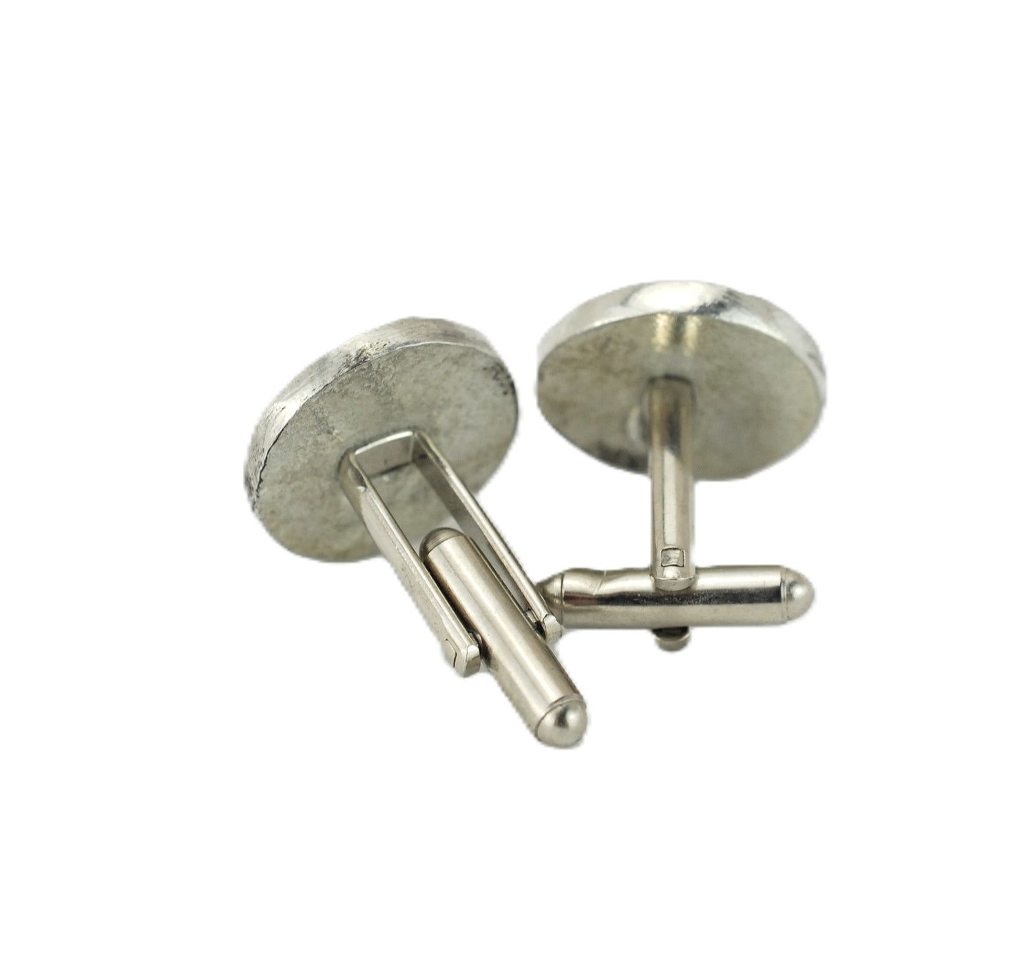 Beaten Round Cufflinks with 10th Wedding Anniversary Written