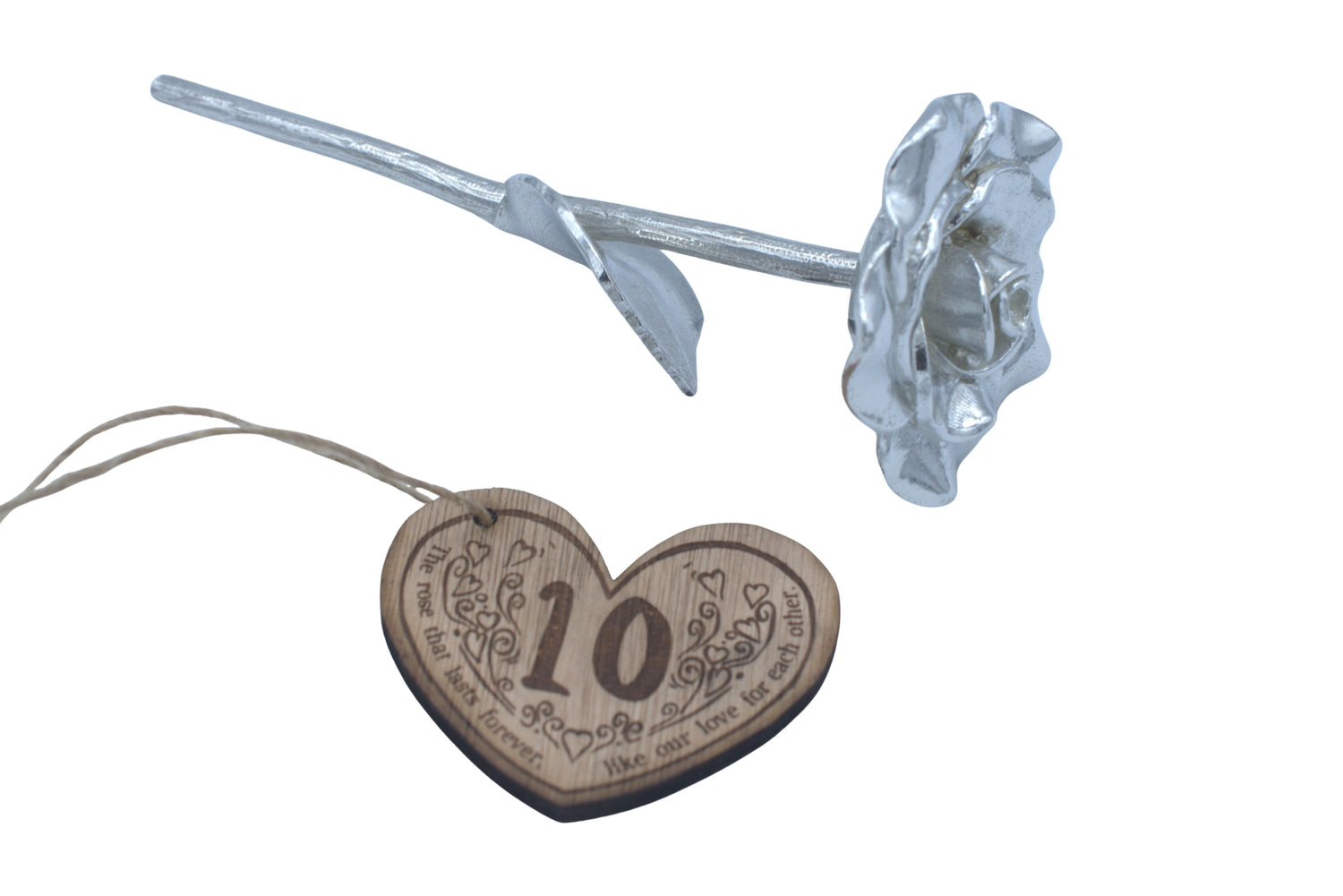 10th Anniversary Forever Rose with Wooden Token