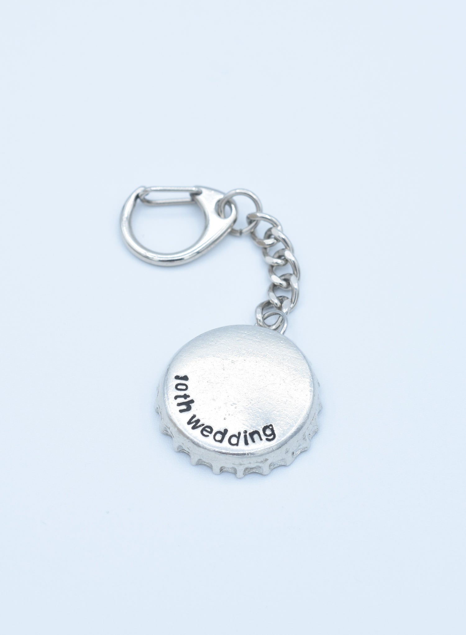 10th Anniversary Tin Bottle Cap Keyring