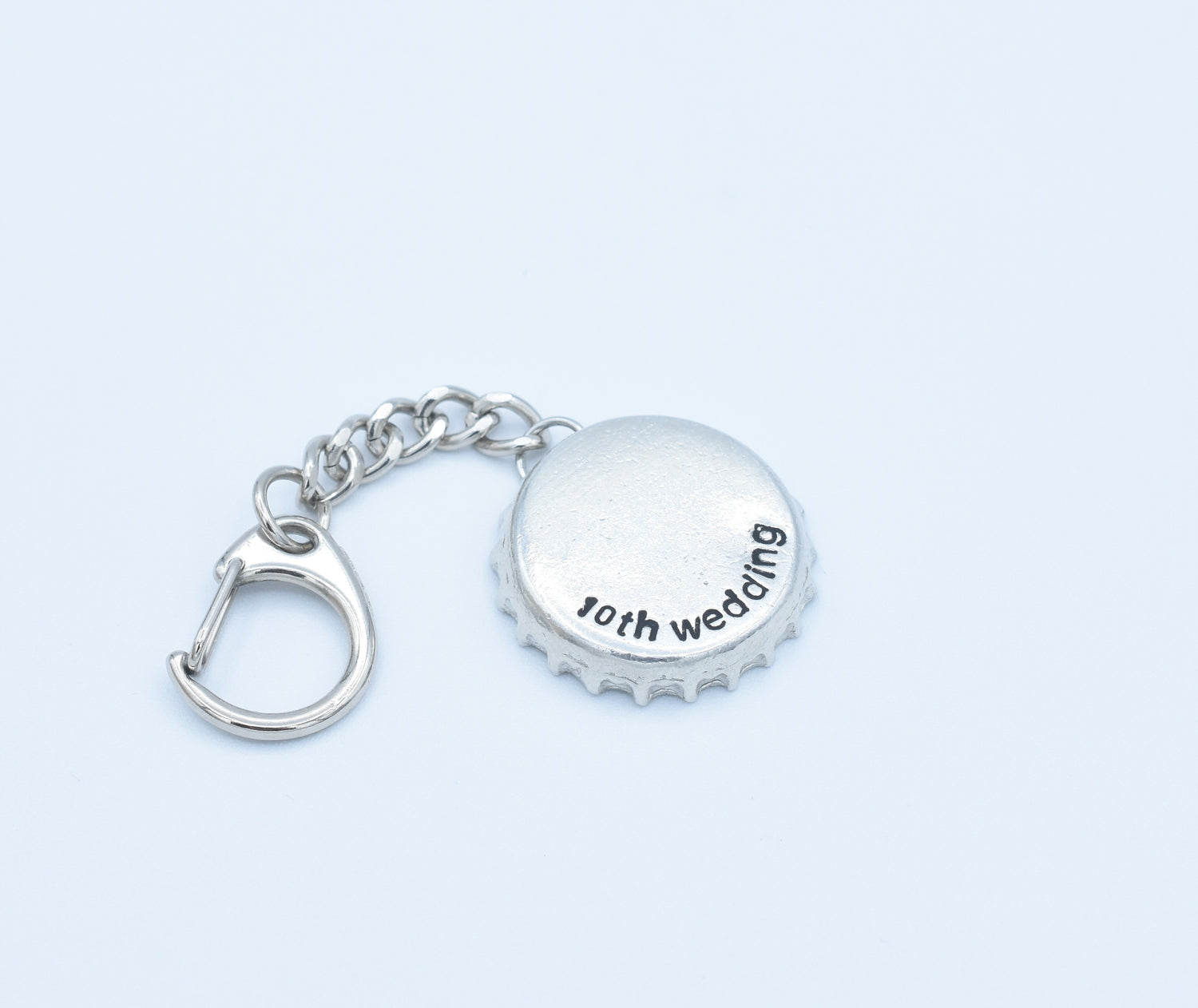 10th Anniversary Tin Bottle Cap Keyring