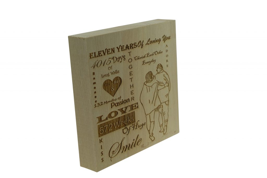 11 Years of Loving You Wooden Block