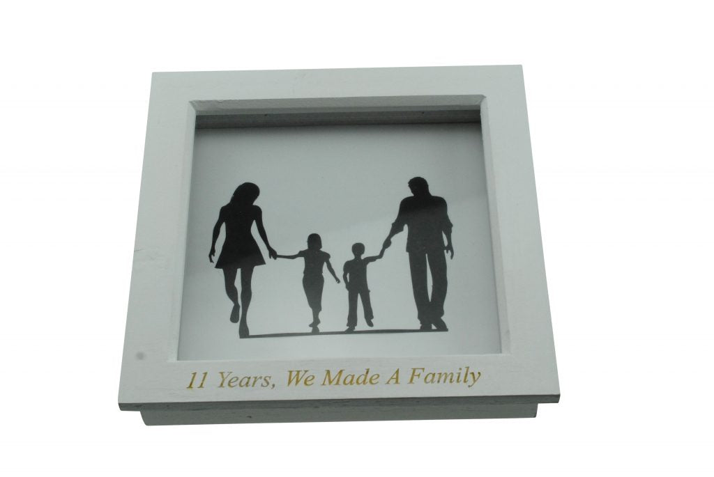11 Years We Made A Family White Wooden Frame