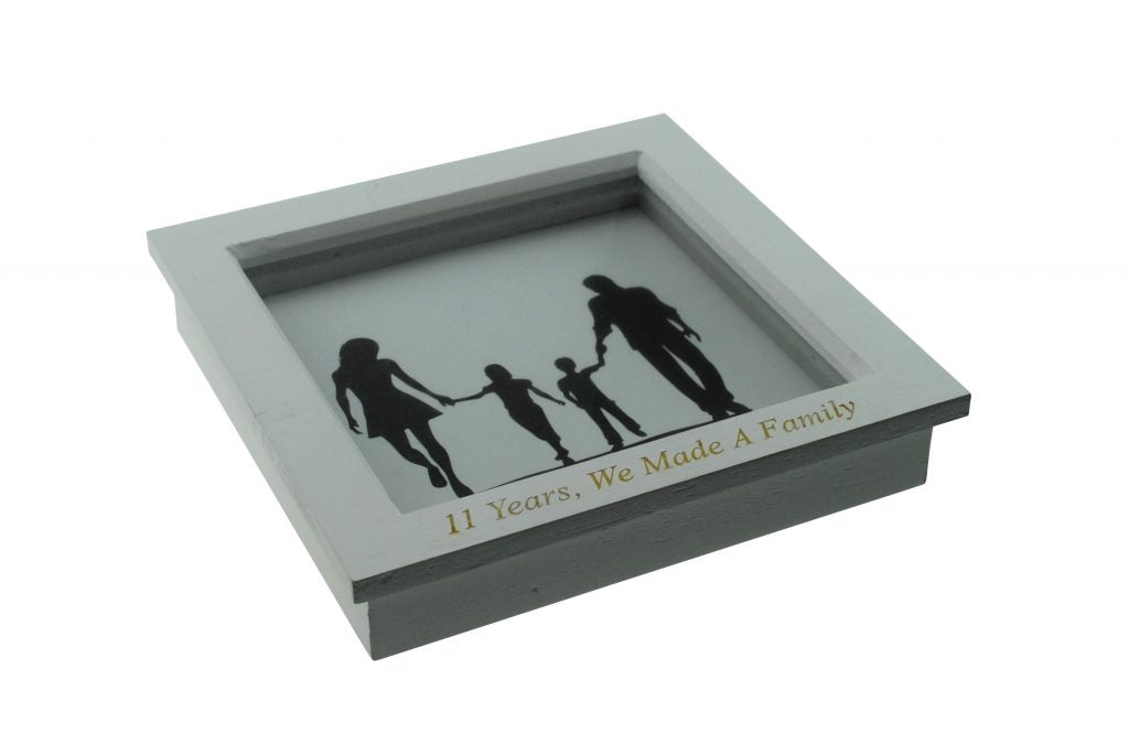11 Years We Made A Family White Wooden Frame