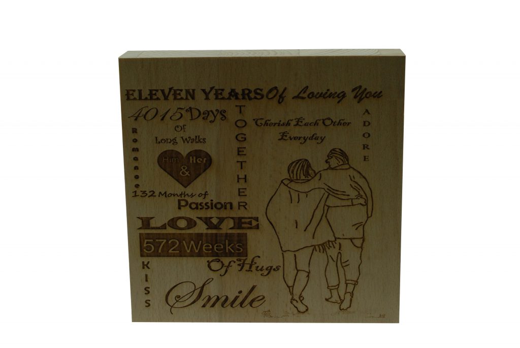 11 Years of Loving You Wooden Block