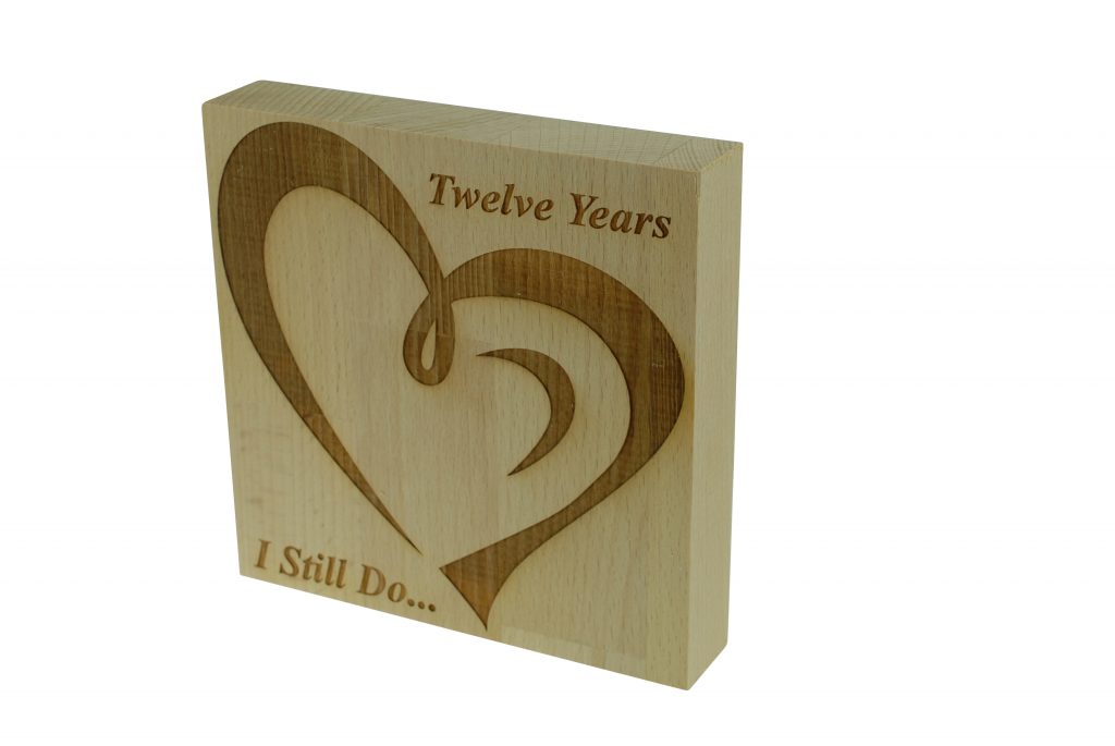 12 Year Anniversary I Still Do - Light Beech Block