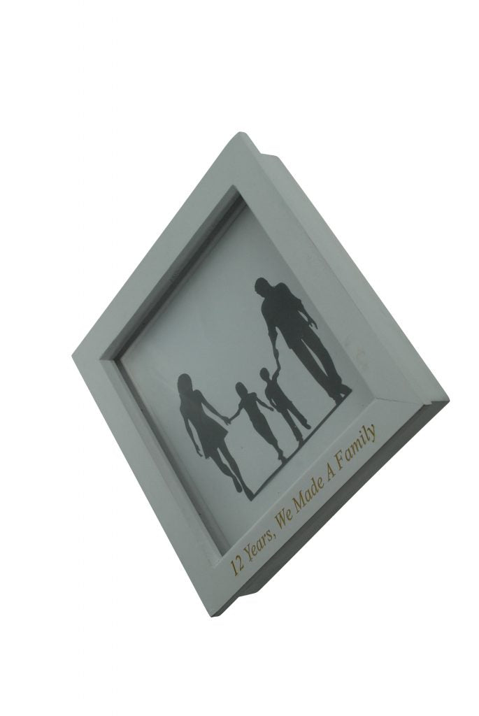 12 Years We Made A Family White Wooden Frame