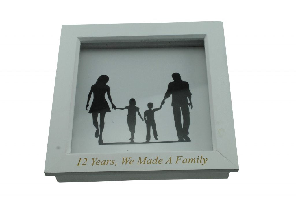 12 Years We Made A Family White Wooden Frame