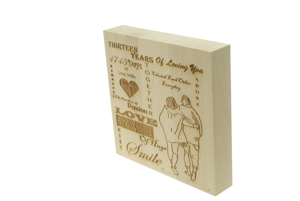 13 Years of Loving You Wooden Block