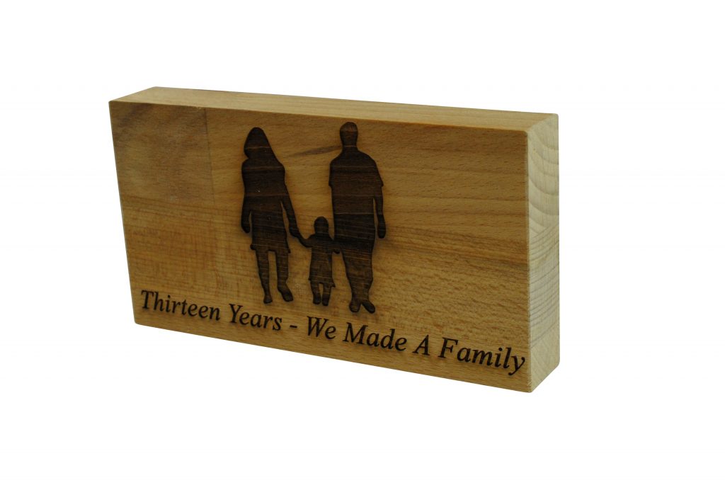 13 Years We Made A Family Beech Block