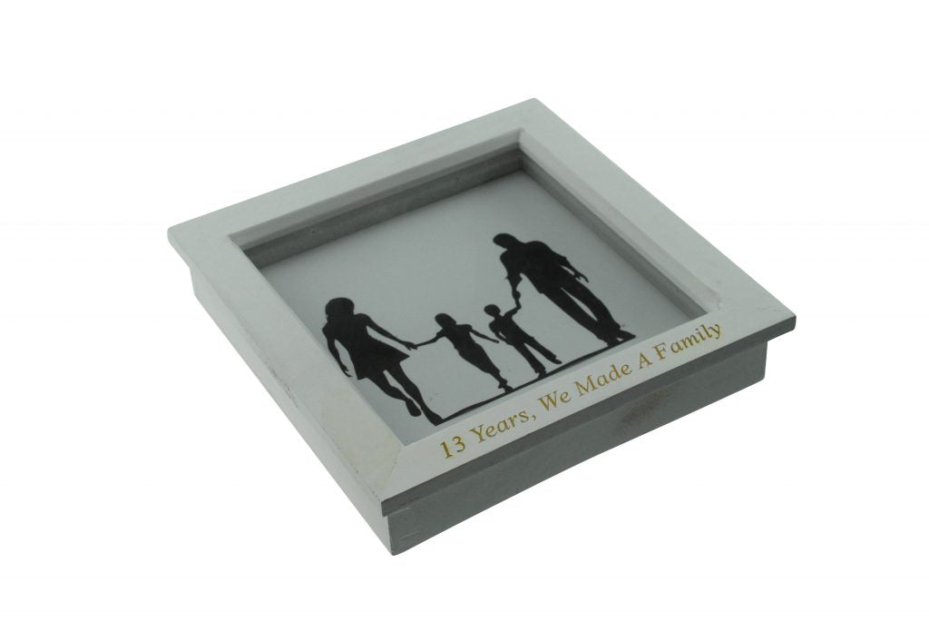 13 Years We Made A Family White Wooden Frame