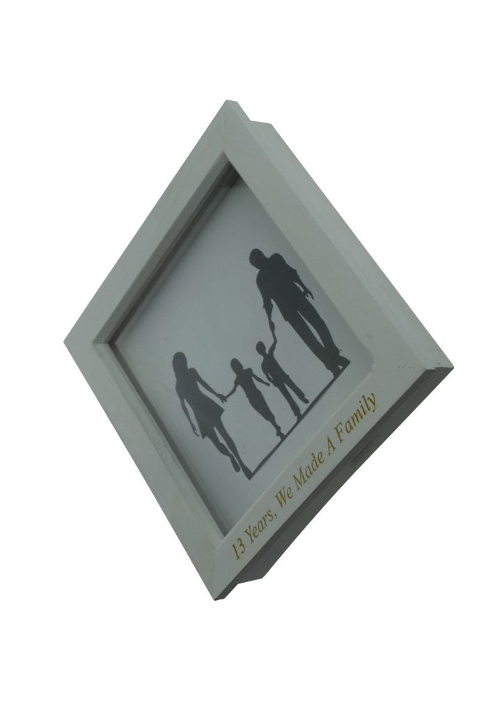 13 Years We Made A Family White Wooden Frame