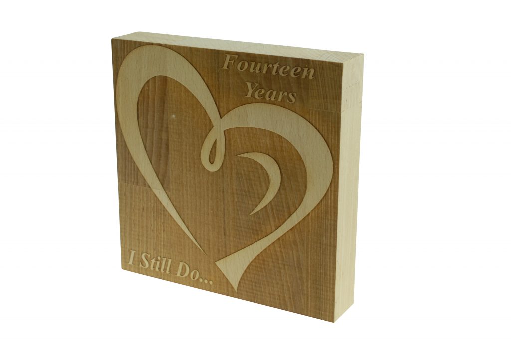 14 Year Anniversary I Still Do - Dark Beech Block