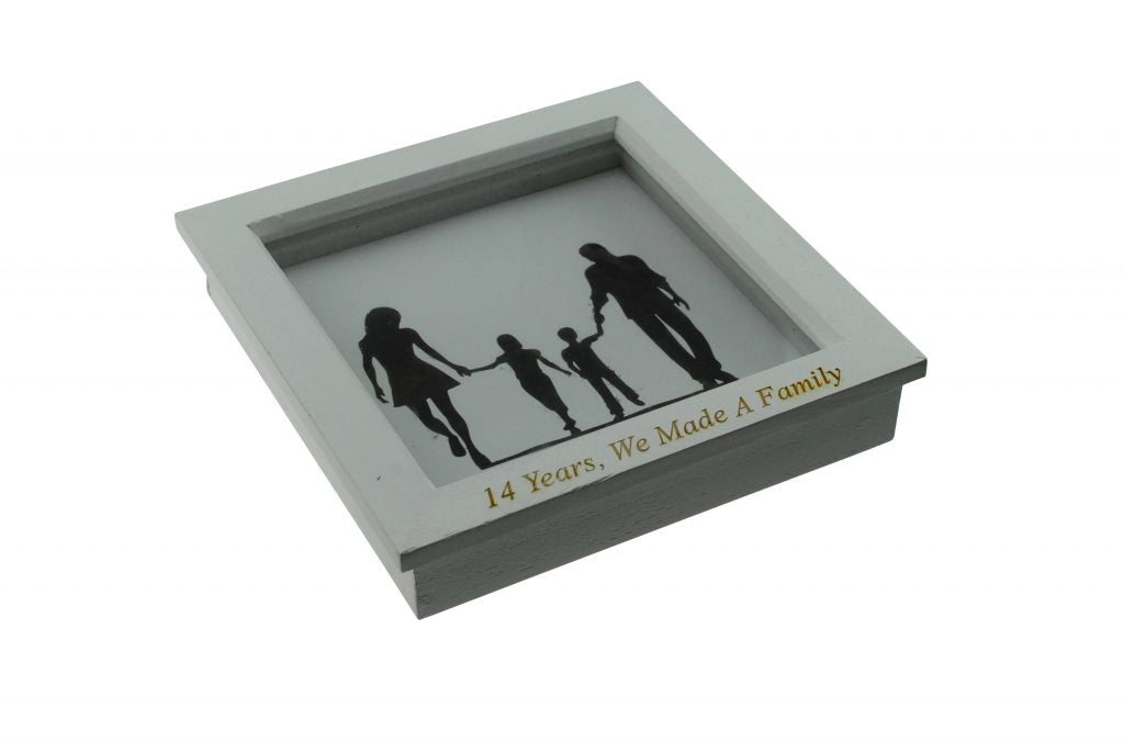 14 Years We Made A Family White Wooden Frame
