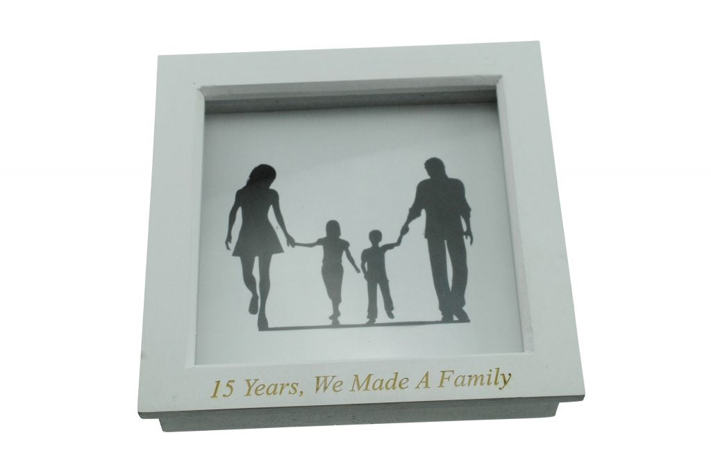 15 Years We Made A Family White Wooden Frame