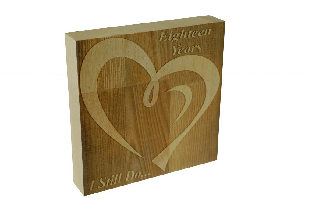 18 Year Anniversary I Still Do - Dark Beech Block