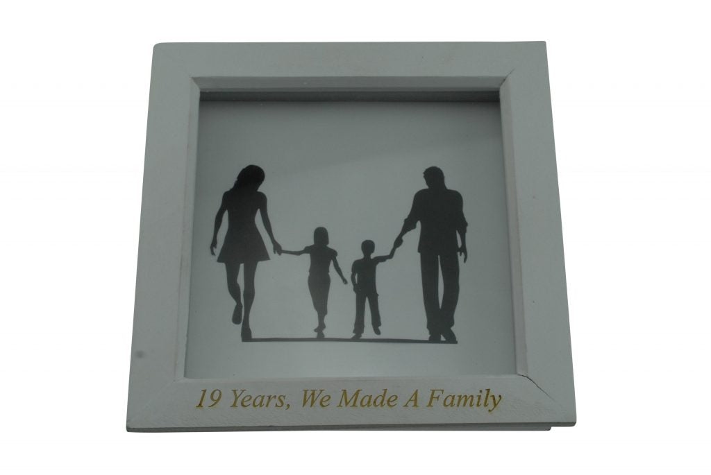 19 Years We Made A Family White Wooden Frame