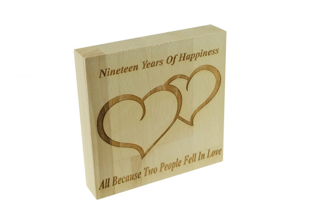 19 Years of Happiness Beech Block