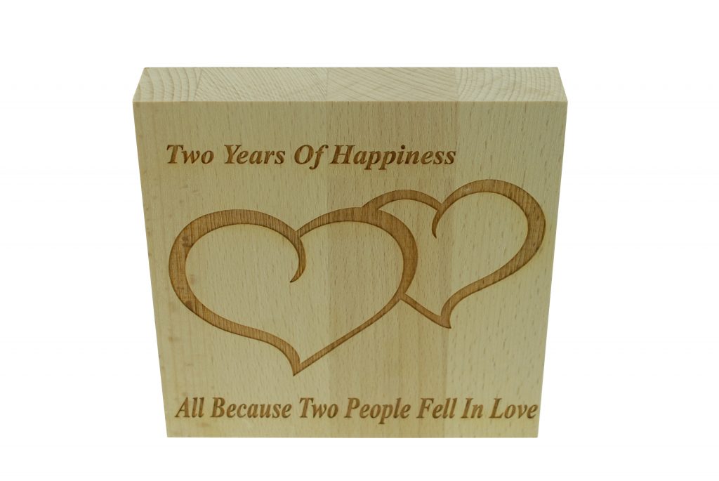 2 Years of Happiness Beech Block