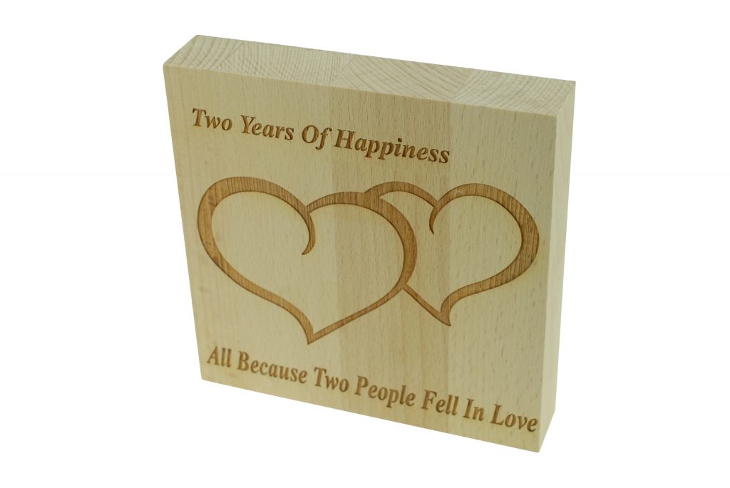 2 Years of Happiness Beech Block