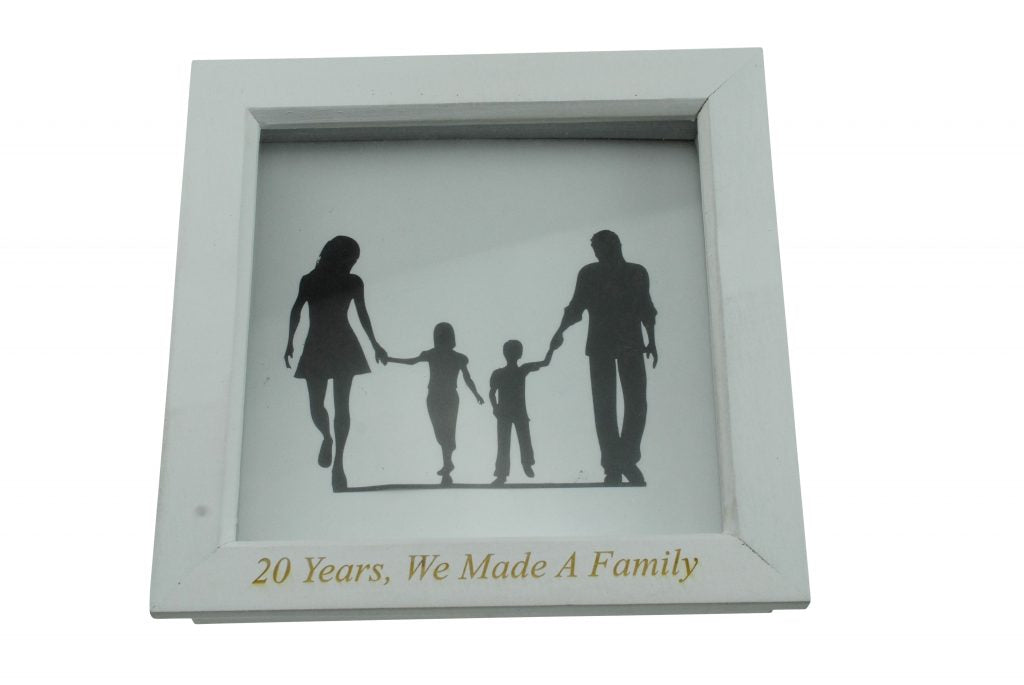 20 Years We Made A Family White Wooden Frame