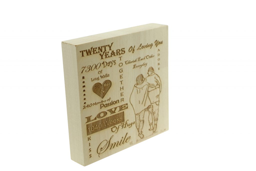 20 Years of Loving You Wooden Block