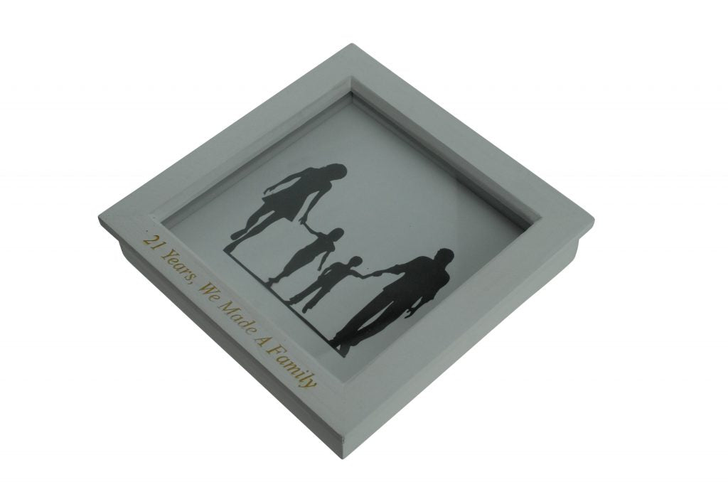 21 Years We Made A Family White Wooden Frame