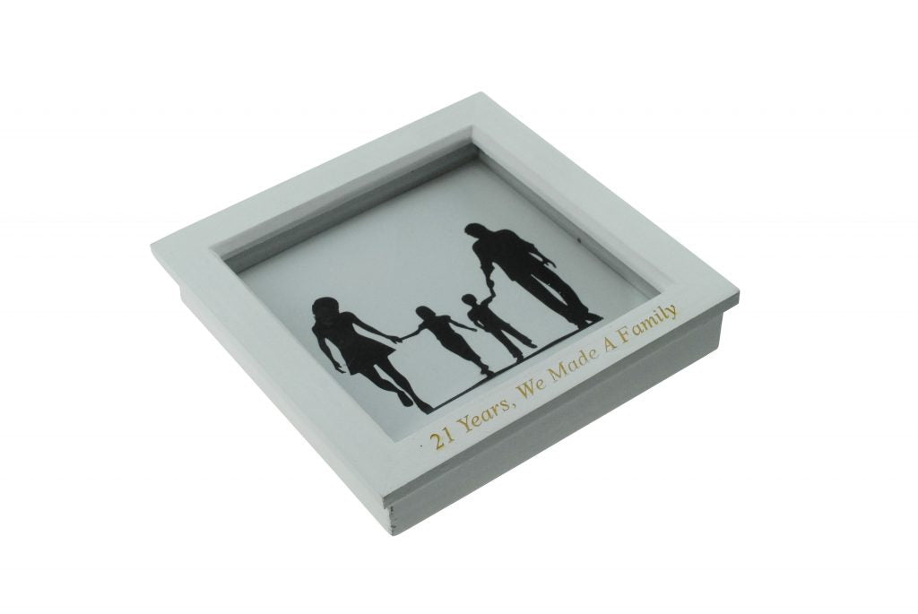 21 Years We Made A Family White Wooden Frame
