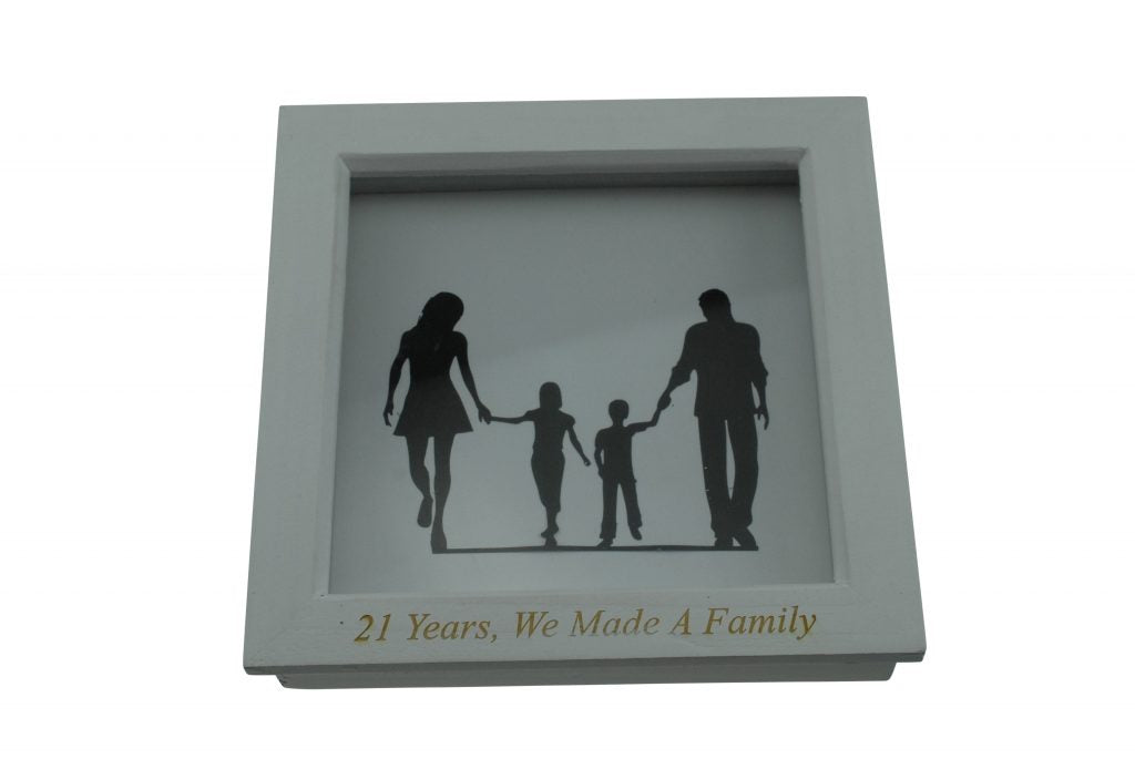 21 Years We Made A Family White Wooden Frame