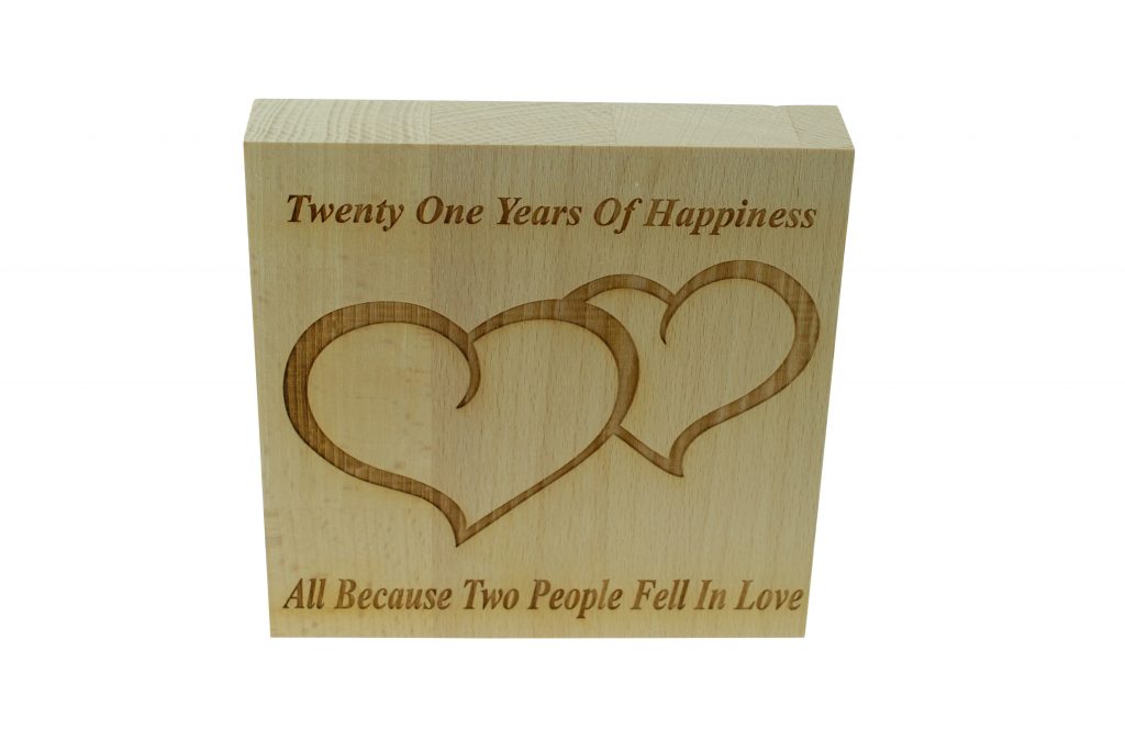 21 Years of Happiness Beech Block