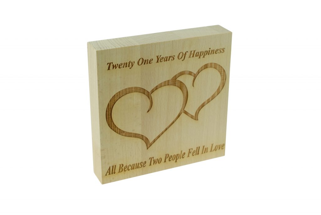 21 Years of Happiness Beech Block