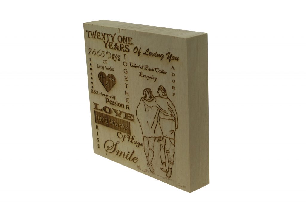 21 Years of Loving You Wooden Block