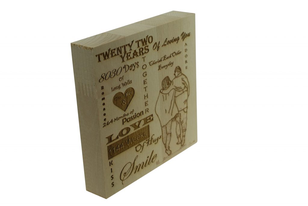 22 Years of Loving You Wooden Block