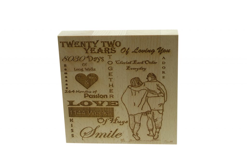 22 Years of Loving You Wooden Block