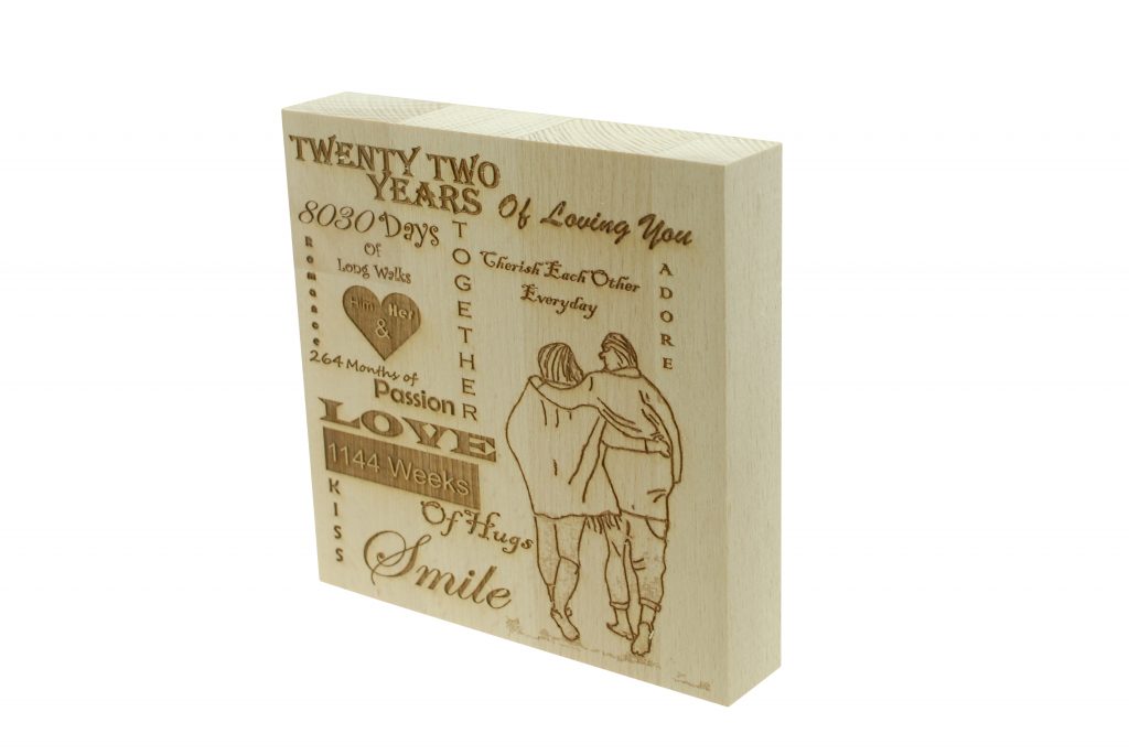 22 Years of Loving You Wooden Block