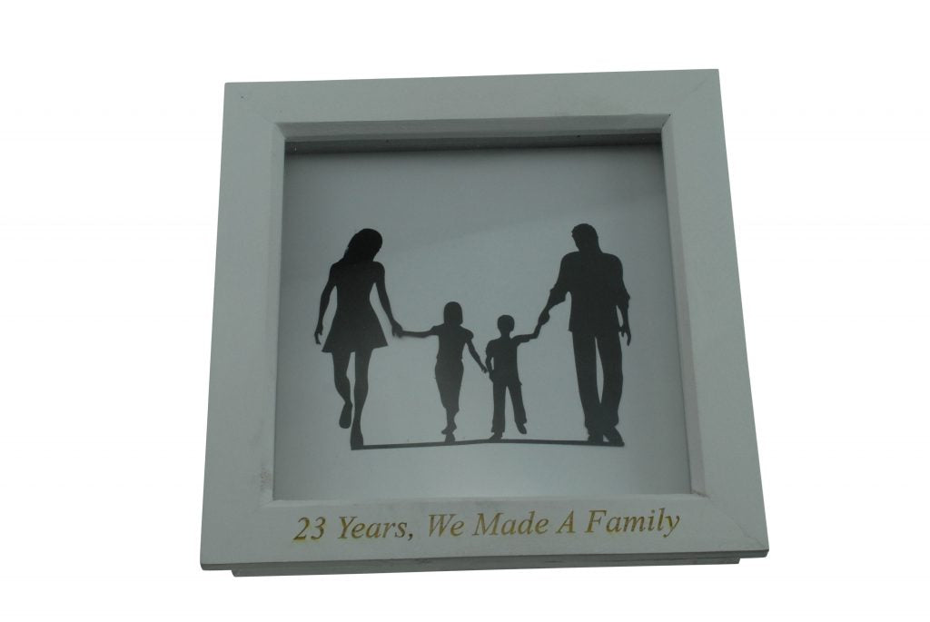 23 Years We Made A Family White Wooden Frame